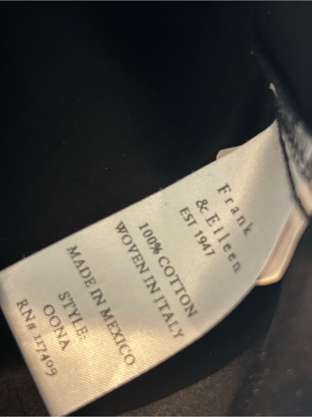 Frank & Eileen Oona Continuous Sleeve Black Superluxe - Picture 10 of 10